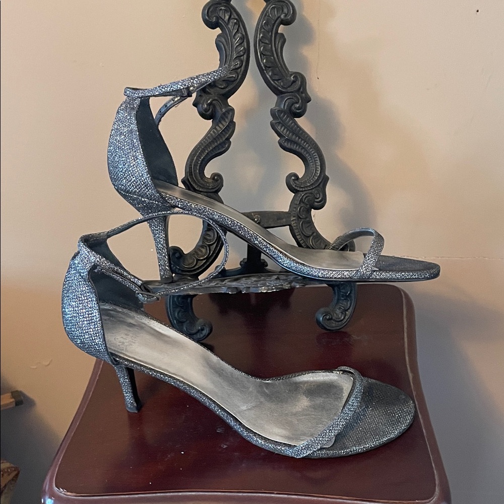 Stuart Weitzman Elegant Silver Strappy Heels
